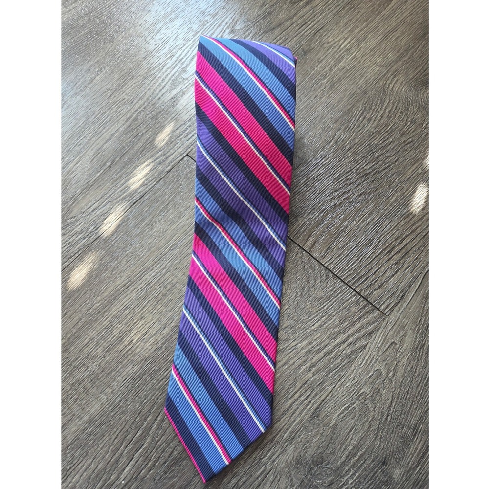 New Peter Millar Capri Mogador Bar Stripe Tie Mens Newport Blue Pink MS15N44TIE